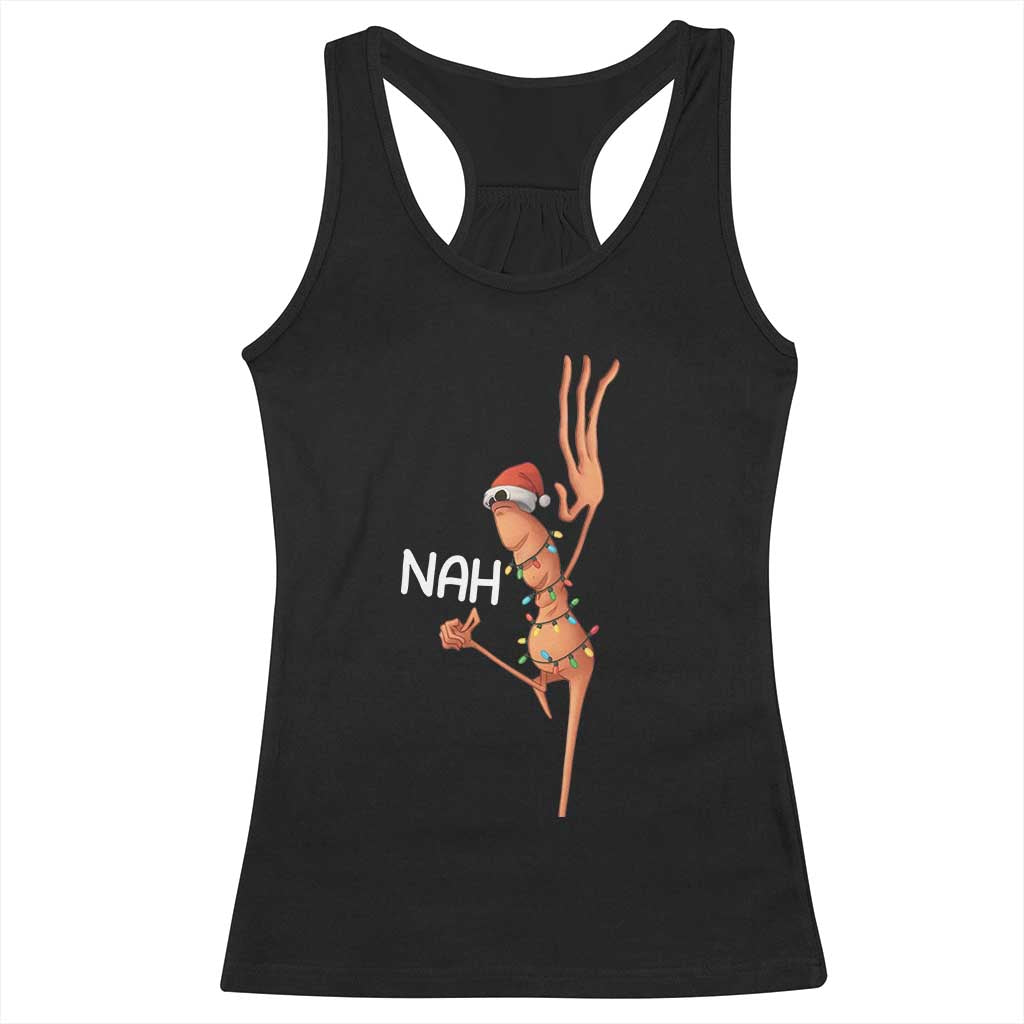 Funny Marcus The Worm Christmas Nah Racerback Tank Top - Wonder Print Shop