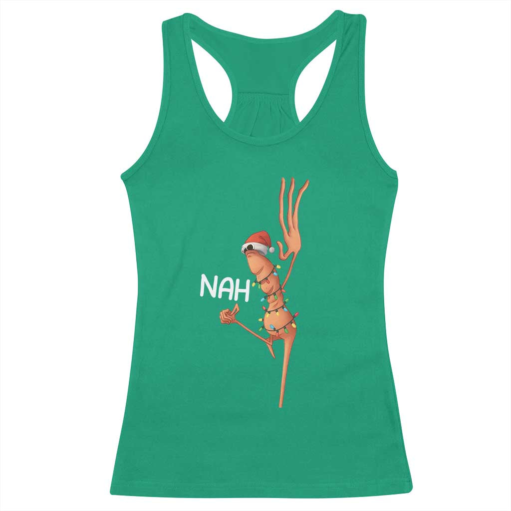 Funny Marcus The Worm Christmas Nah Racerback Tank Top - Wonder Print Shop