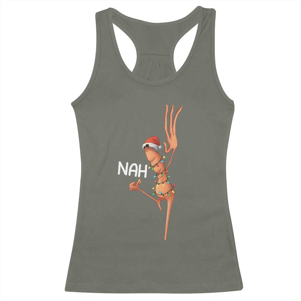 Funny Marcus The Worm Christmas Nah Racerback Tank Top - Wonder Print Shop