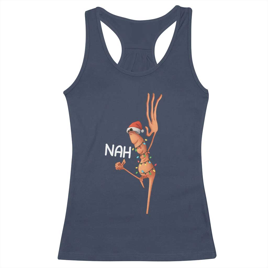 Funny Marcus The Worm Christmas Nah Racerback Tank Top - Wonder Print Shop