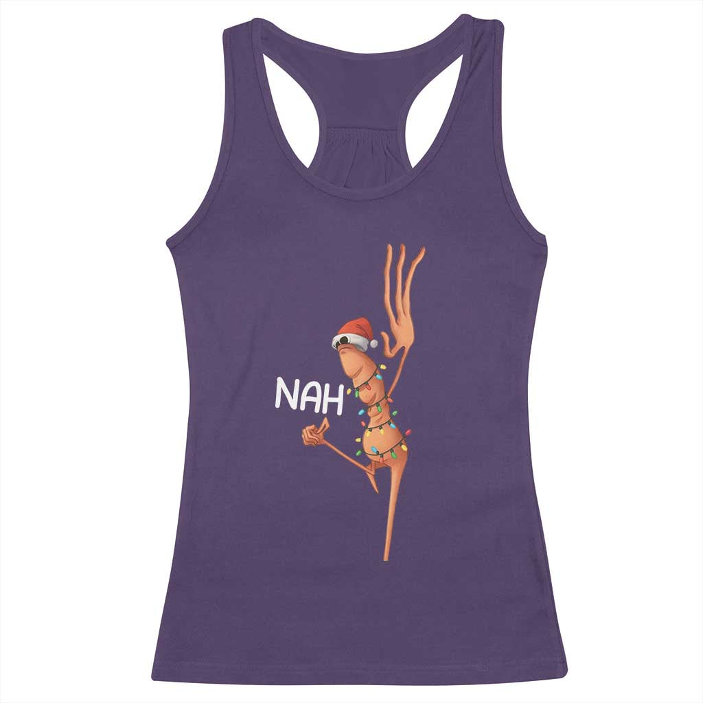 Funny Marcus The Worm Christmas Nah Racerback Tank Top - Wonder Print Shop