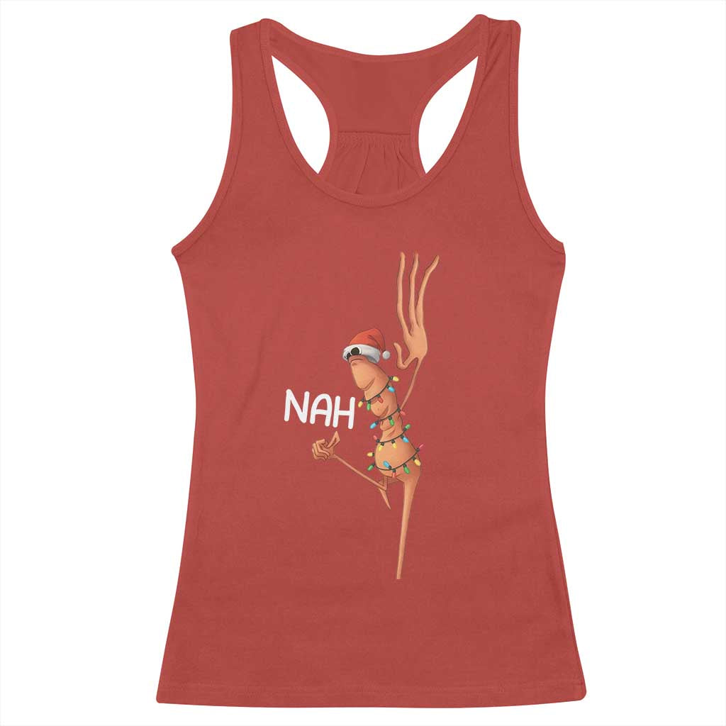 Funny Marcus The Worm Christmas Nah Racerback Tank Top - Wonder Print Shop