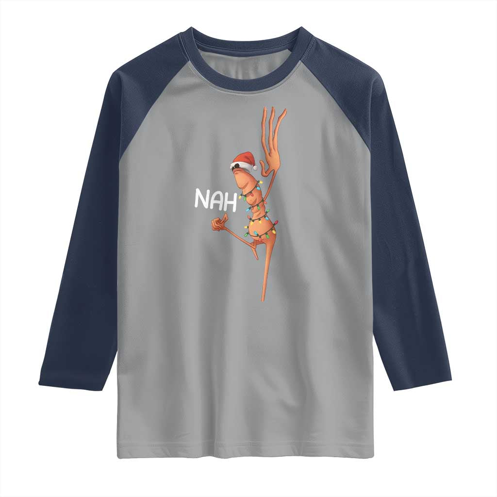 Funny Marcus The Worm Christmas Nah Raglan Shirt - Wonder Print Shop