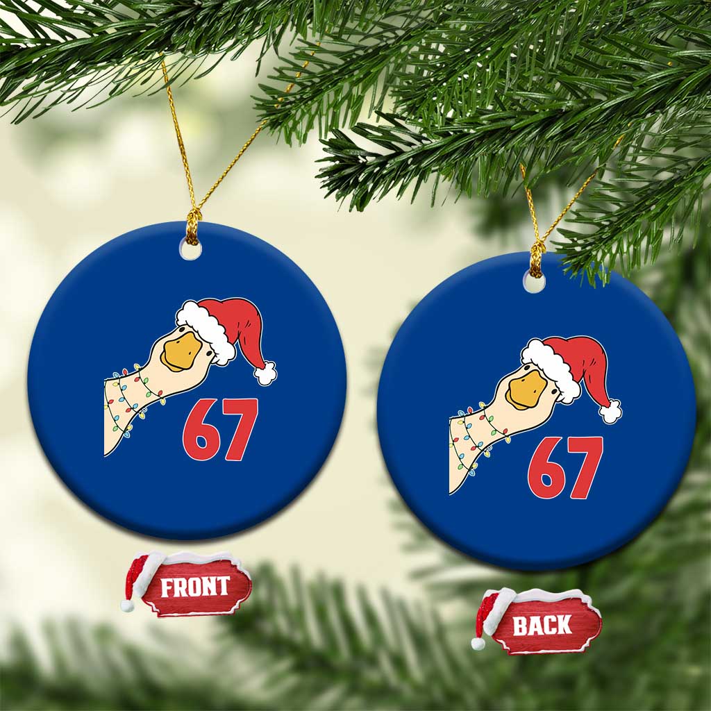 Funny Christmas Silly Goose 67 Meme Festive Holiday Ceramic Ornament - Wonder Print Shop