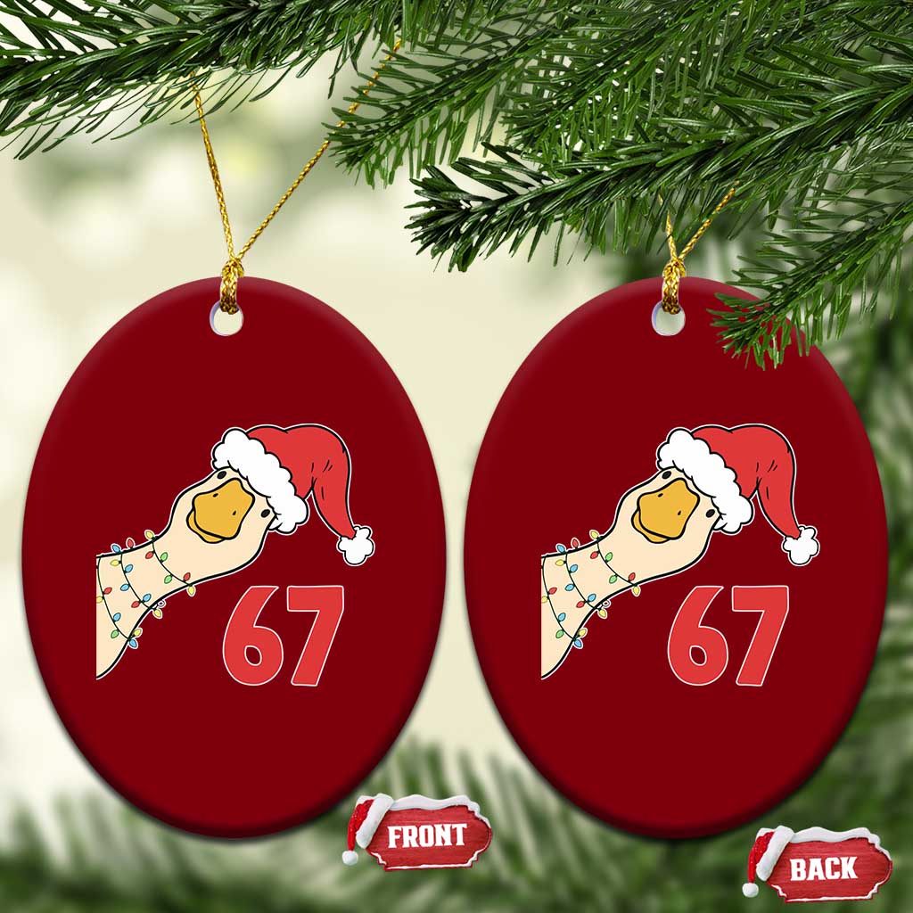 Funny Christmas Silly Goose 67 Meme Festive Holiday Ceramic Ornament - Wonder Print Shop