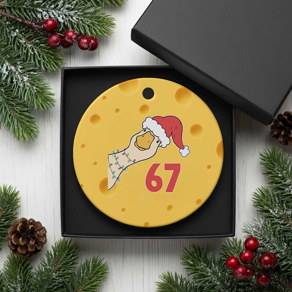 Funny Christmas Silly Goose 67 Meme Festive Holiday Ceramic Ornament - Wonder Print Shop