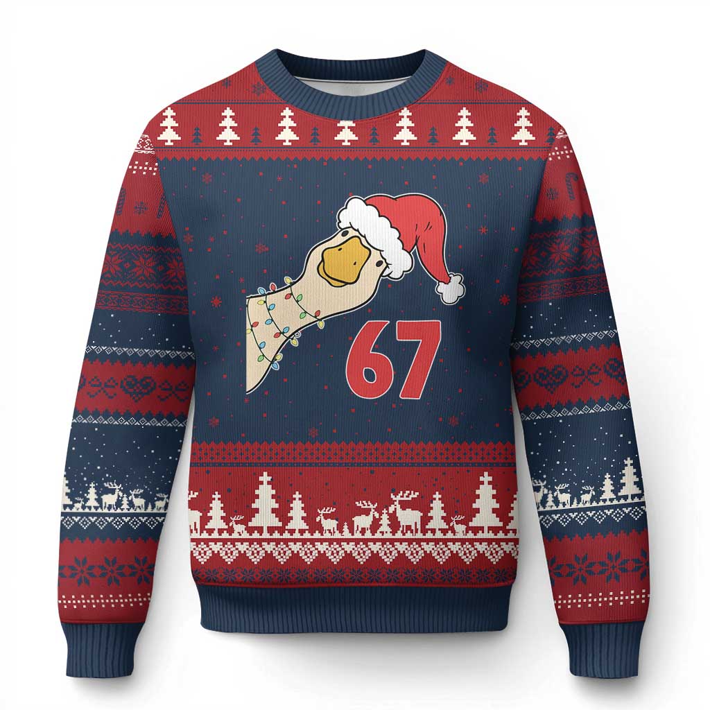 Funny Xmas Silly Goose 67 Meme Festive Holiday Ugly Christmas Sweater - Wonder Print Shop