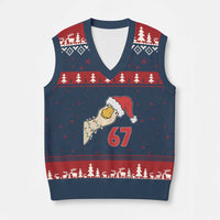 Funny Xmas Silly Goose 67 Meme Festive Holiday V-Neck Knit Sweater Vest - Wonder Print Shop