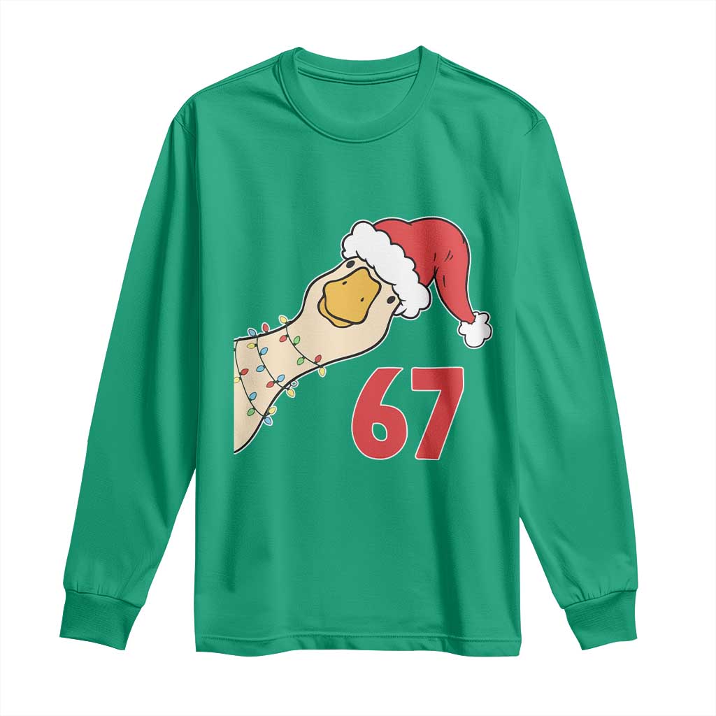 Funny Christmas Silly Goose 67 Meme Festive Holiday Long Sleeve Shirt - Wonder Print Shop