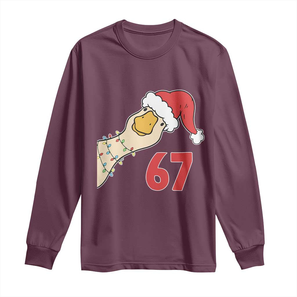 Funny Christmas Silly Goose 67 Meme Festive Holiday Long Sleeve Shirt - Wonder Print Shop