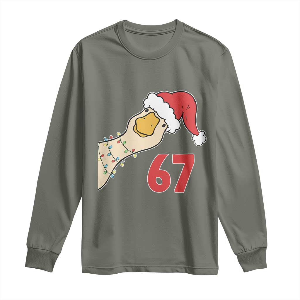Funny Christmas Silly Goose 67 Meme Festive Holiday Long Sleeve Shirt - Wonder Print Shop