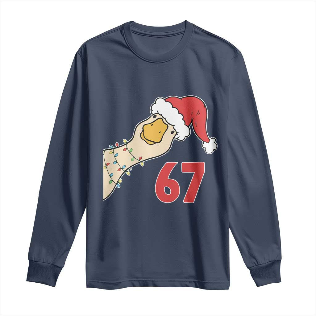 Funny Christmas Silly Goose 67 Meme Festive Holiday Long Sleeve Shirt - Wonder Print Shop