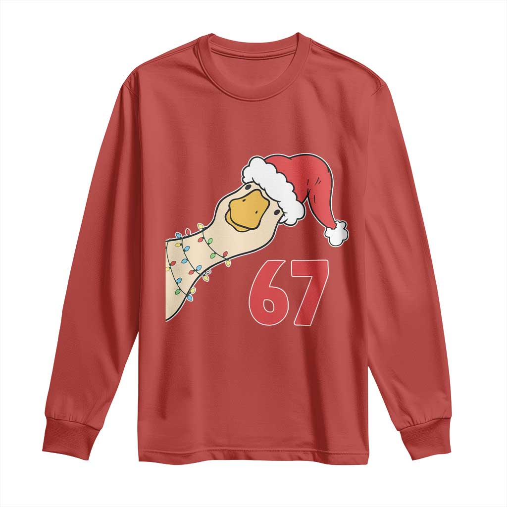 Funny Christmas Silly Goose 67 Meme Festive Holiday Long Sleeve Shirt - Wonder Print Shop