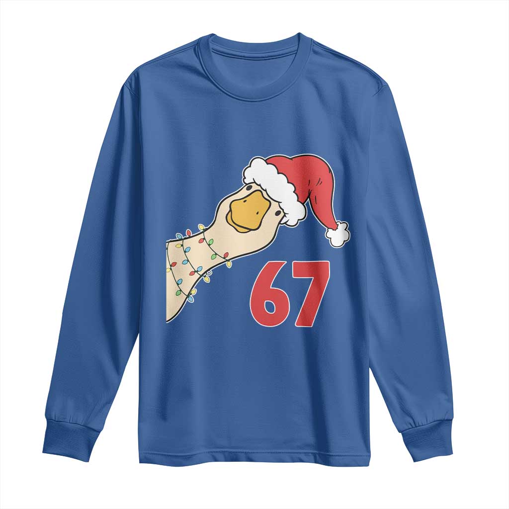 Funny Christmas Silly Goose 67 Meme Festive Holiday Long Sleeve Shirt - Wonder Print Shop