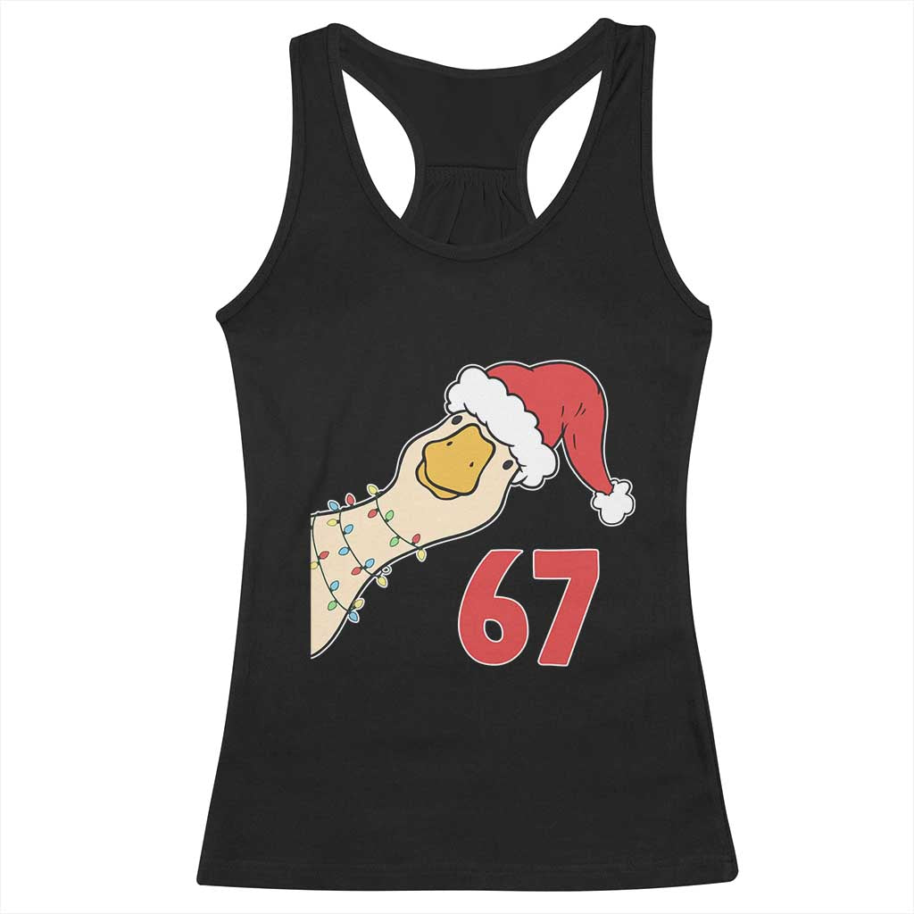 Funny Christmas Silly Goose 67 Meme Festive Holiday Racerback Tank Top - Wonder Print Shop