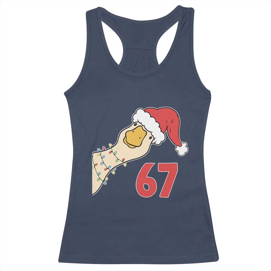 Funny Christmas Silly Goose 67 Meme Festive Holiday Racerback Tank Top - Wonder Print Shop