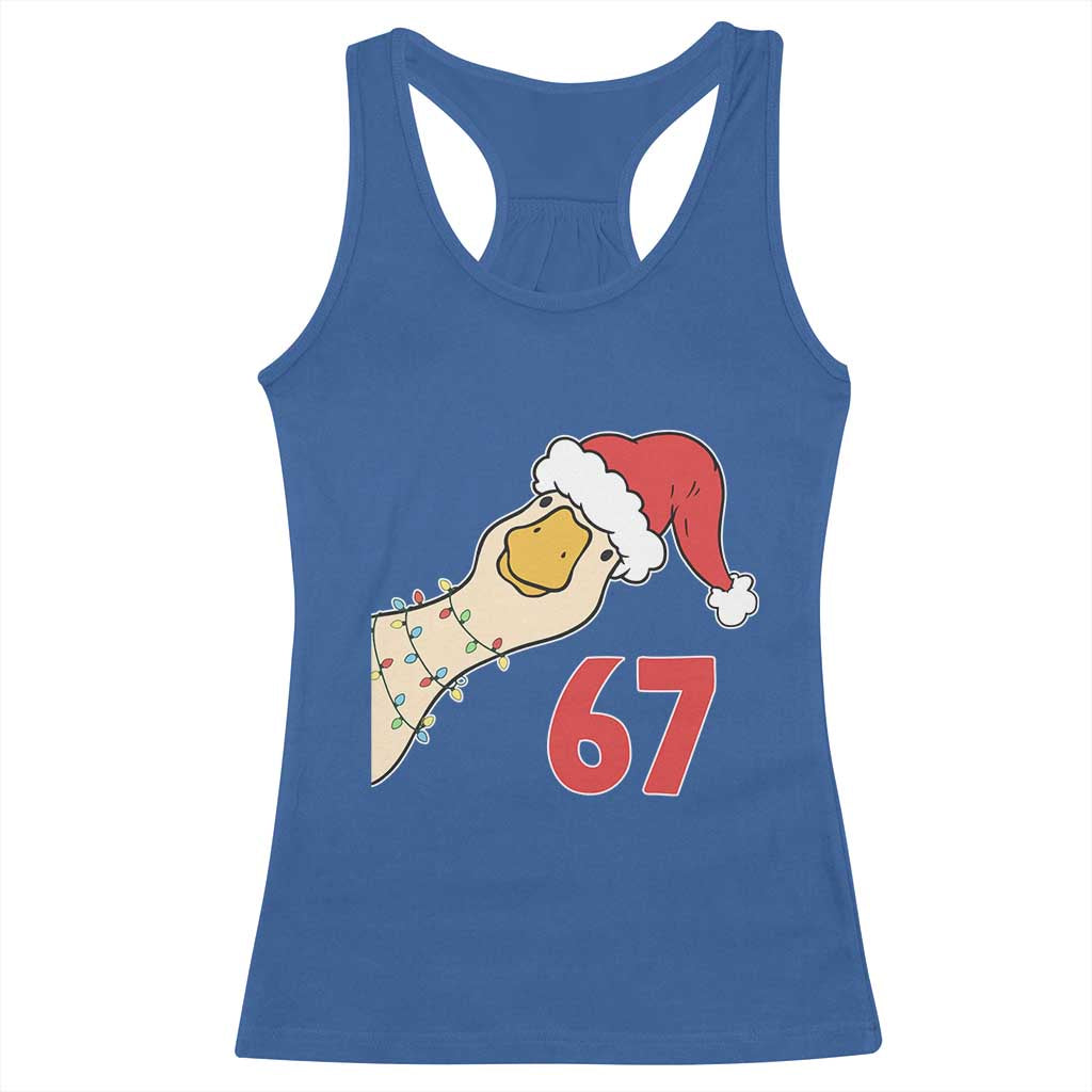 Funny Christmas Silly Goose 67 Meme Festive Holiday Racerback Tank Top - Wonder Print Shop