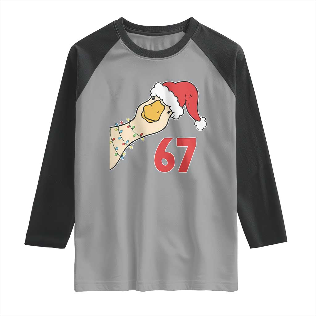 Funny Christmas Silly Goose 67 Meme Festive Holiday Raglan Shirt - Wonder Print Shop