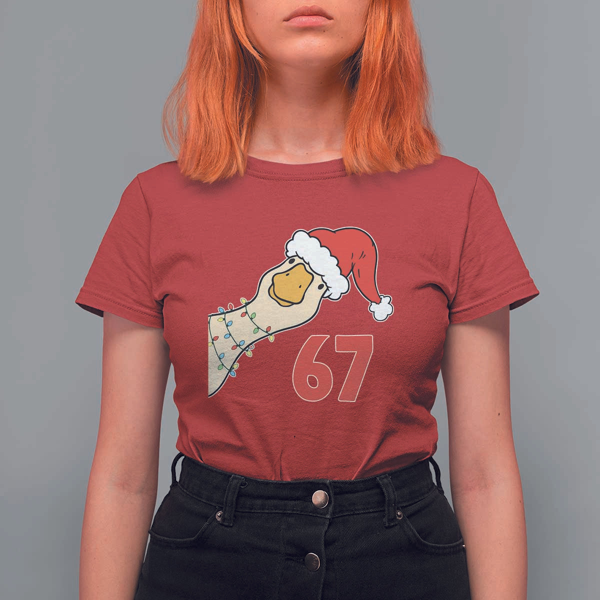 Funny Christmas Silly Goose 67 Meme Festive Holiday T Shirt For Women - Wonder Print Shop