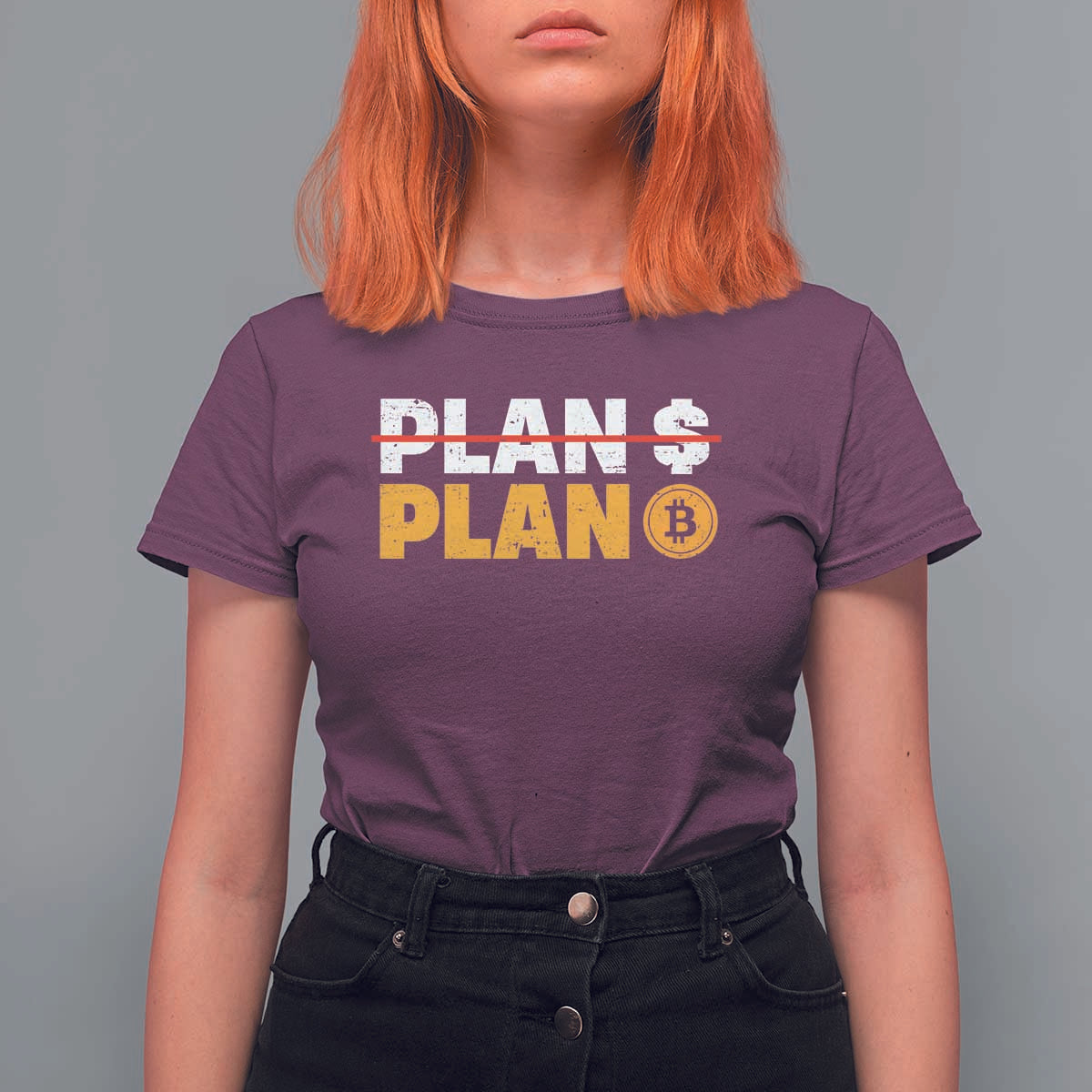 Bitcoin Plan B HODL T Shirt For Women BTC Crypto Currency Traders Blockchain - Wonder Print Shop
