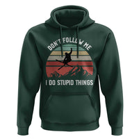 Funny Skiing Hoodie Don't Follow Me I Do Stupid Things Retro Vintage Skier