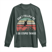 Funny Skiing Long Sleeve Shirt Don't Follow Me I Do Stupid Things Retro Vintage Skier