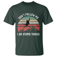 Funny Skiing T Shirt Don't Follow Me I Do Stupid Things Retro Vintage Skier - Wonder Print Shop