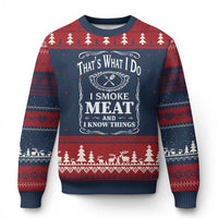 Funny Grilling BBQ Ugly Christmas Sweater That's What I Do I Smoke Meat And I Know Things Father's Day - Wonder Print Shop