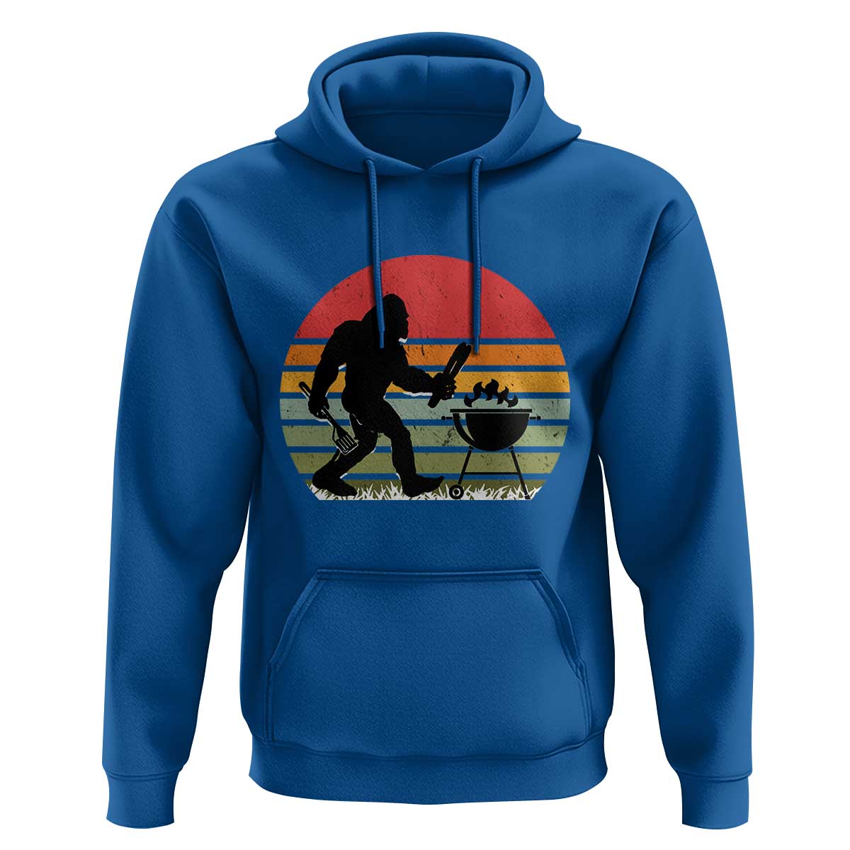 Funny Retro Bigfoot Grilling BBQ Chef Hoodie