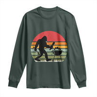 Funny Retro Bigfoot Grilling BBQ Chef Long Sleeve Shirt
