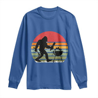 Funny Retro Bigfoot Grilling BBQ Chef Long Sleeve Shirt