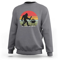 Funny Retro Bigfoot Grilling BBQ Chef Sweatshirt - Wonder Print Shop