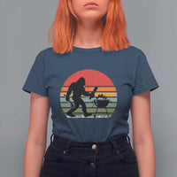 Funny Retro Bigfoot Grilling BBQ Chef T Shirt For Women - Wonder Print Shop