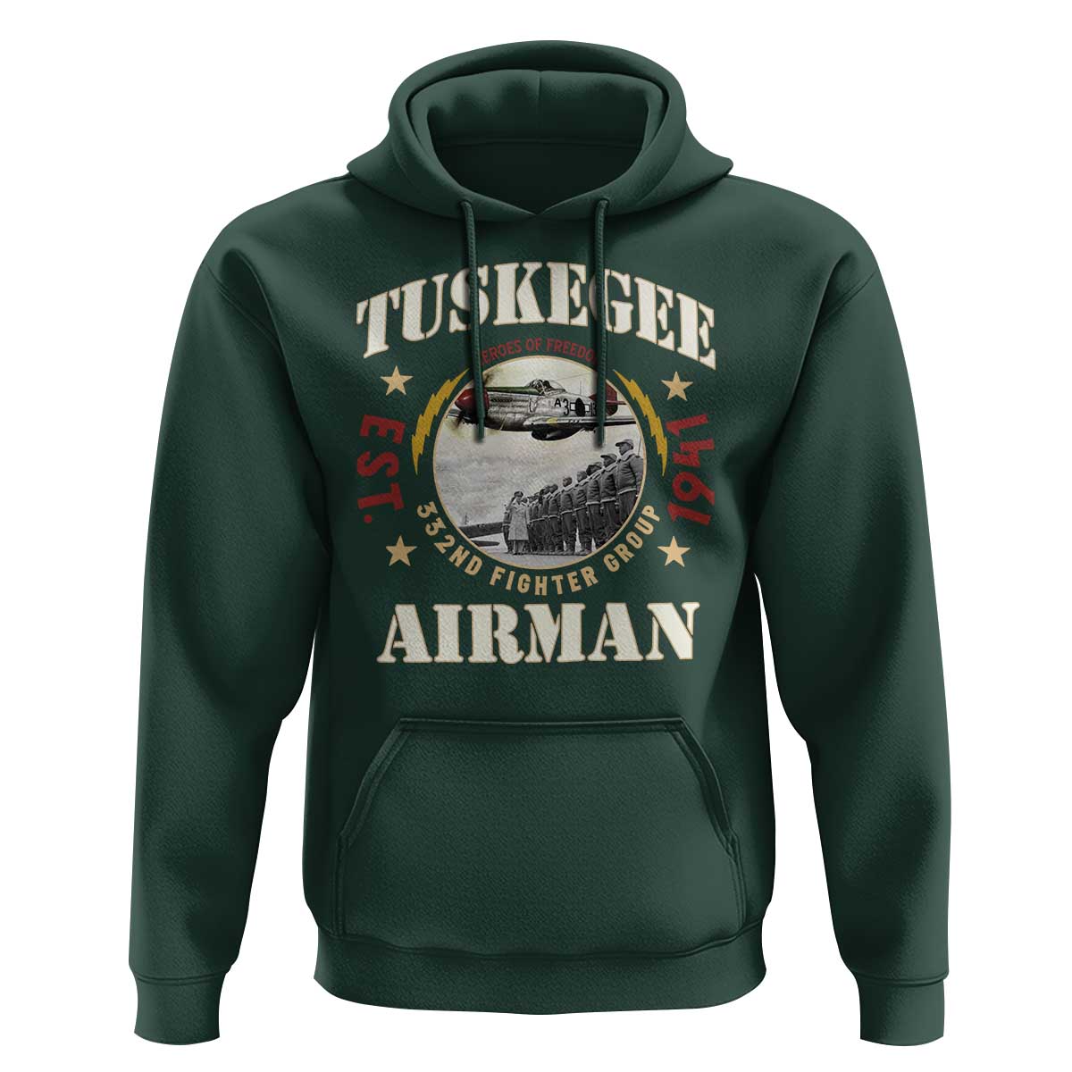 Tuskegee Airman Hoodie Heroes Of Freedom 332ND Fighter Group Est 1941