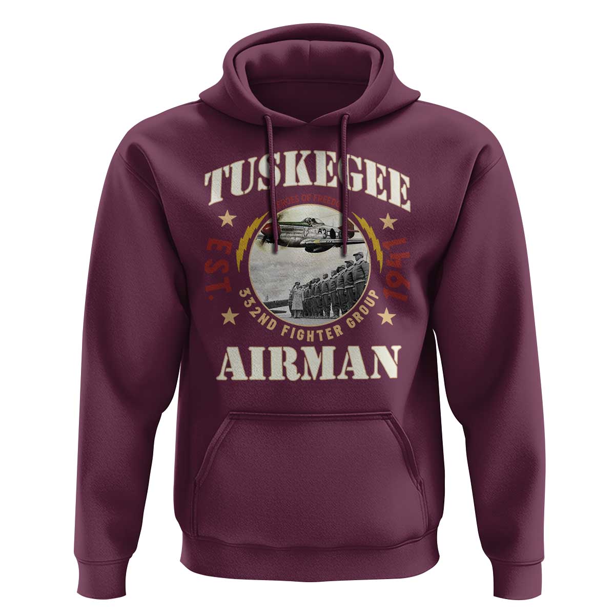 Tuskegee Airman Hoodie Heroes Of Freedom 332ND Fighter Group Est 1941