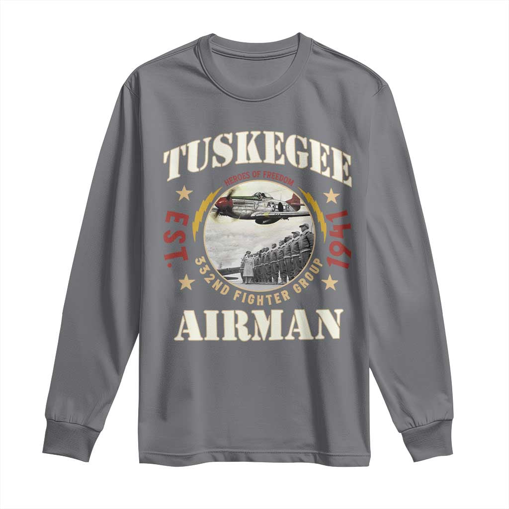 Tuskegee Airman Long Sleeve Shirt Heroes Of Freedom 332ND Fighter Group Est 1941
