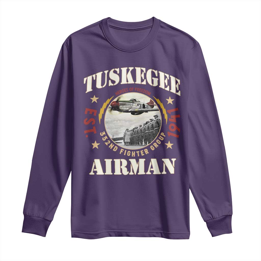 Tuskegee Airman Long Sleeve Shirt Heroes Of Freedom 332ND Fighter Group Est 1941