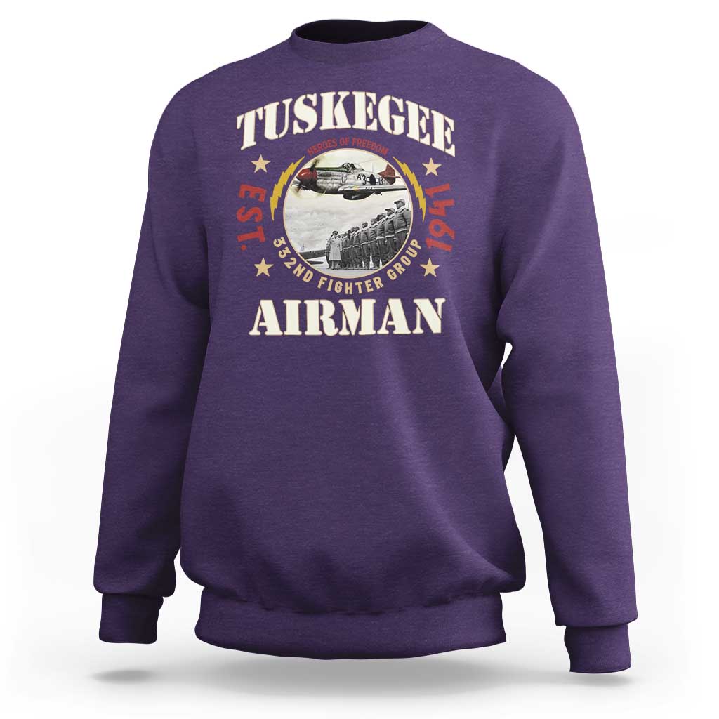 Tuskegee Airman Sweatshirt Heroes Of Freedom 332ND Fighter Group Est 1941