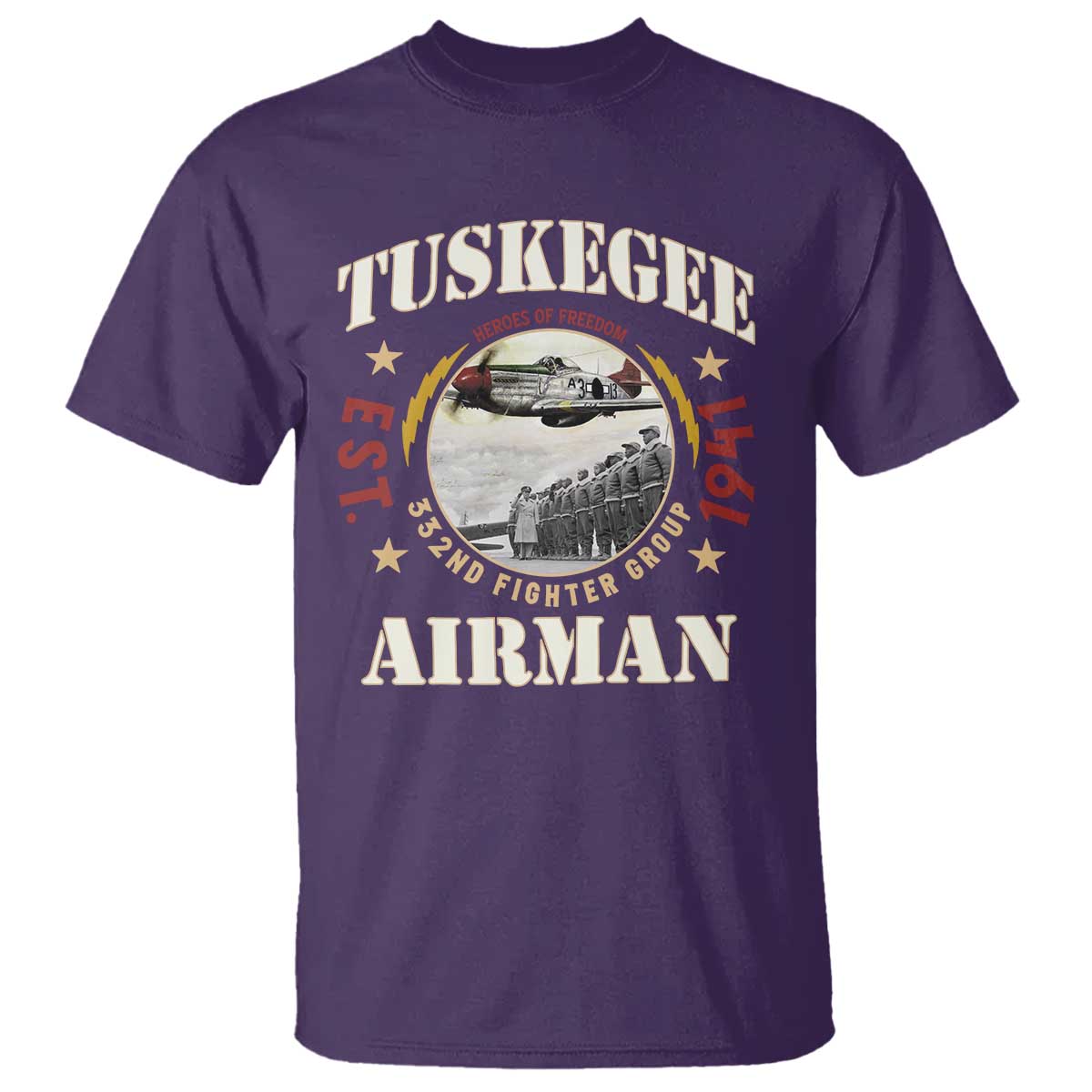 Tuskegee Airman T Shirt Heroes Of Freedom 332ND Fighter Group Est 1941