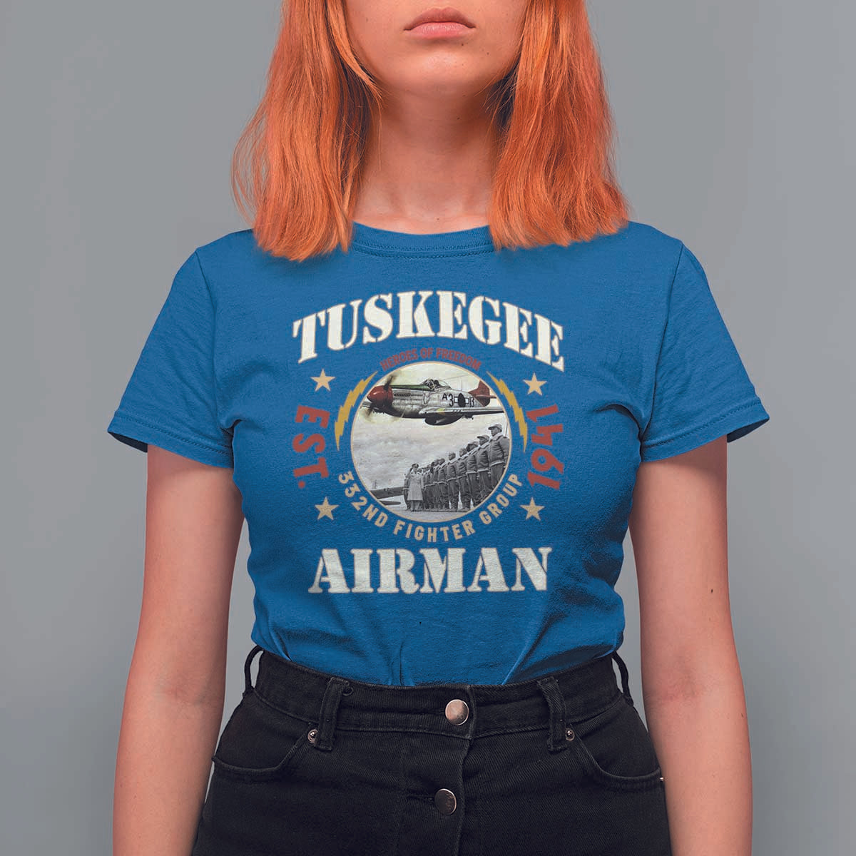 Tuskegee Airman T Shirt For Women Heroes Of Freedom 332ND Fighter Group Est 1941