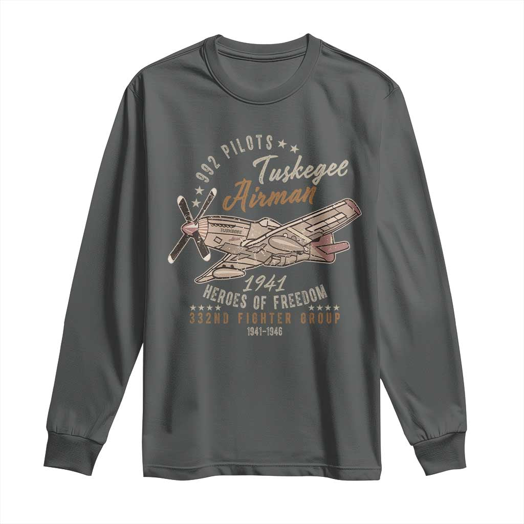 Tuskegee Airman Long Sleeve Shirt Heroes Of Freedom 332ND Fighter Group Est 1941 Vintage Fighter