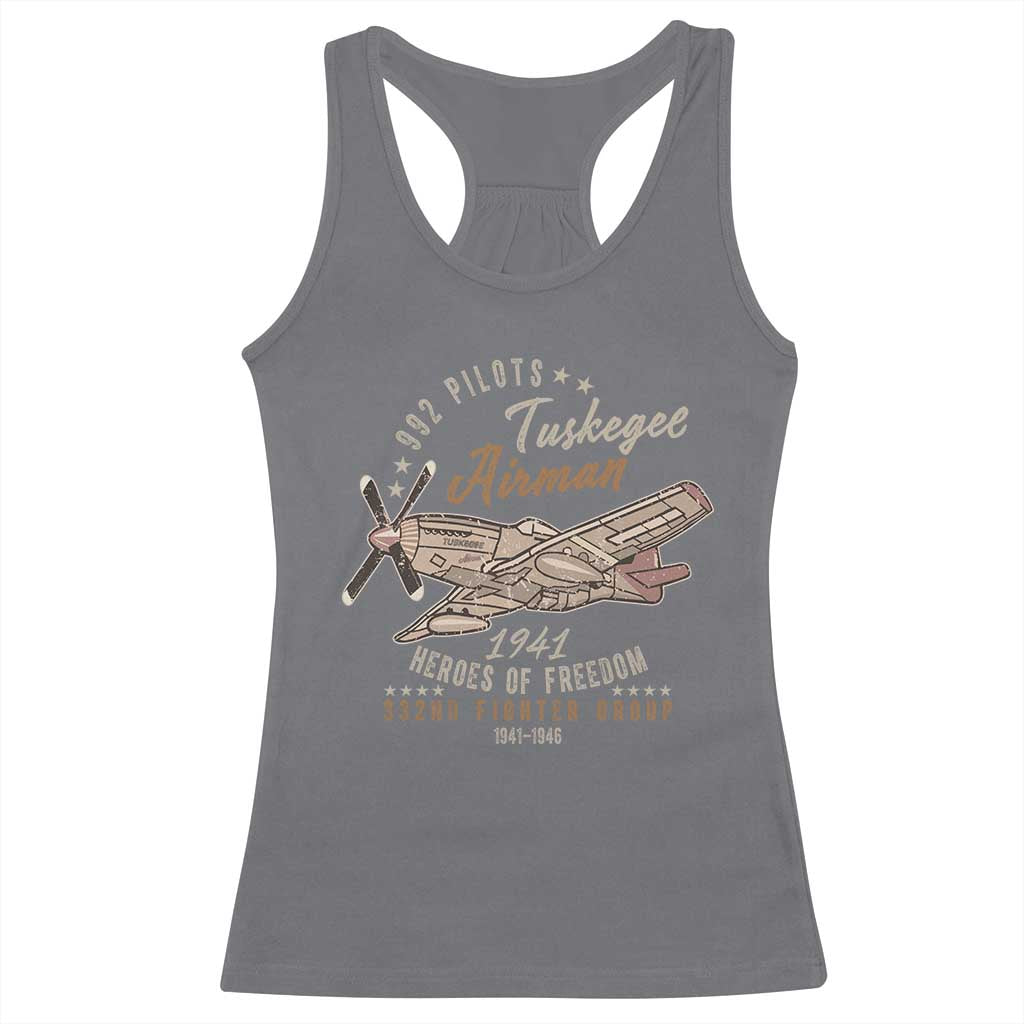 Tuskegee Airman Racerback Tank Top Heroes Of Freedom 332ND Fighter Group Est 1941 Vintage Fighter