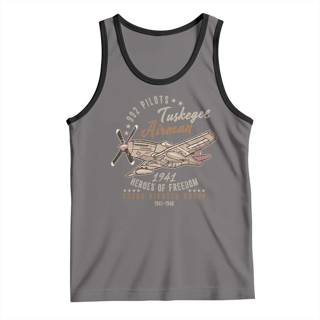Tuskegee Airman Tank Top Heroes Of Freedom 332ND Fighter Group Est 1941 Vintage Fighter