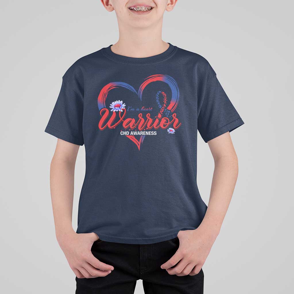 I'm A Heart Warrior T Shirt For Kid Congenital Heart Disease CHD Awareness