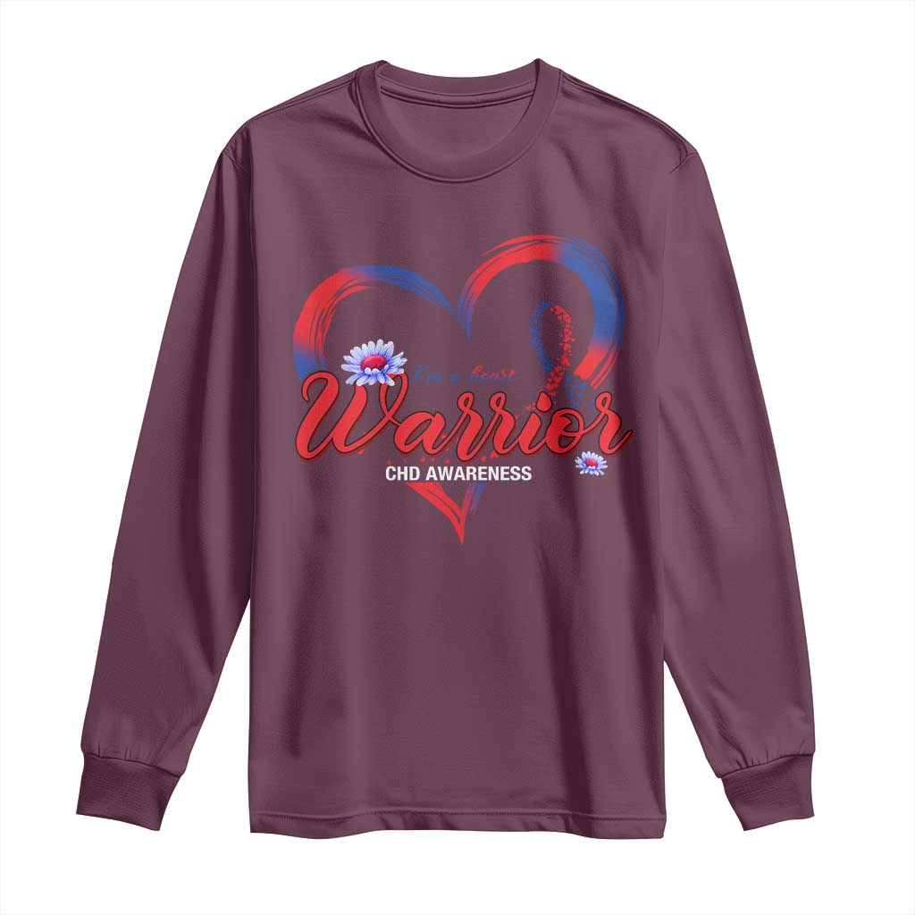 I'm A Heart Warrior Long Sleeve Shirt Congenital Heart Disease CHD Awareness