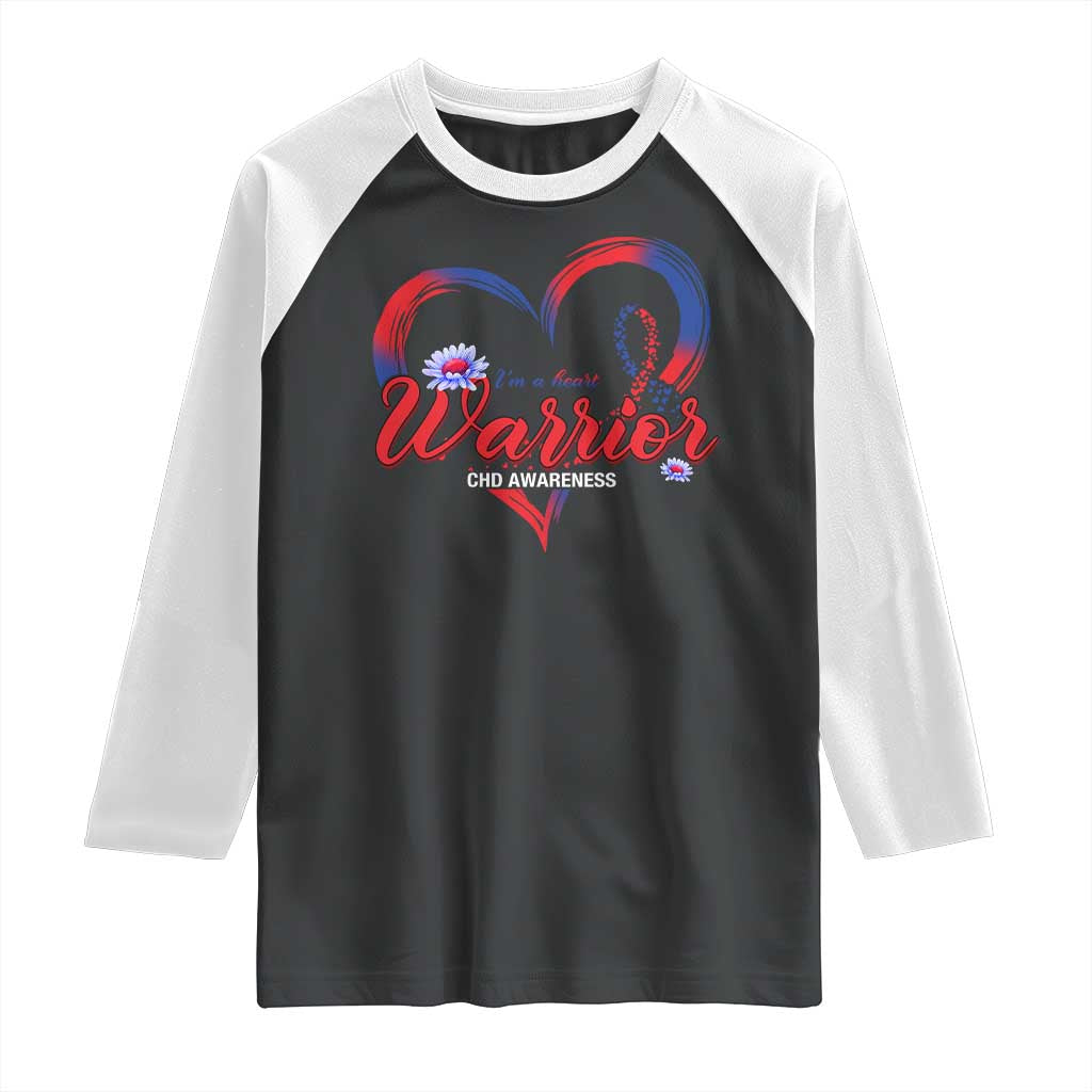 I'm A Heart Warrior Raglan Shirt Congenital Heart Disease CHD Awareness