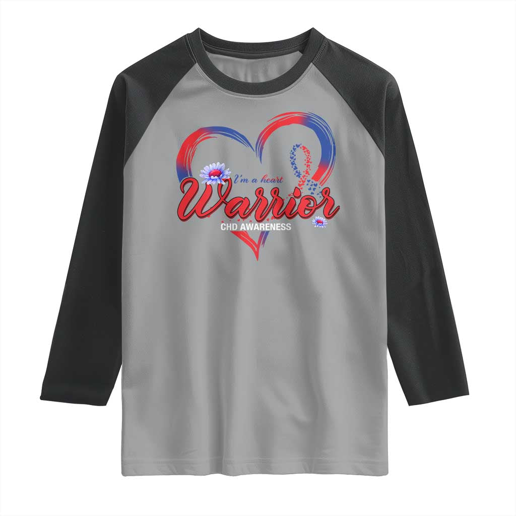 I'm A Heart Warrior Raglan Shirt Congenital Heart Disease CHD Awareness