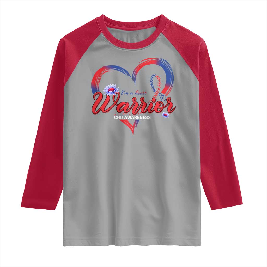 I'm A Heart Warrior Raglan Shirt Congenital Heart Disease CHD Awareness