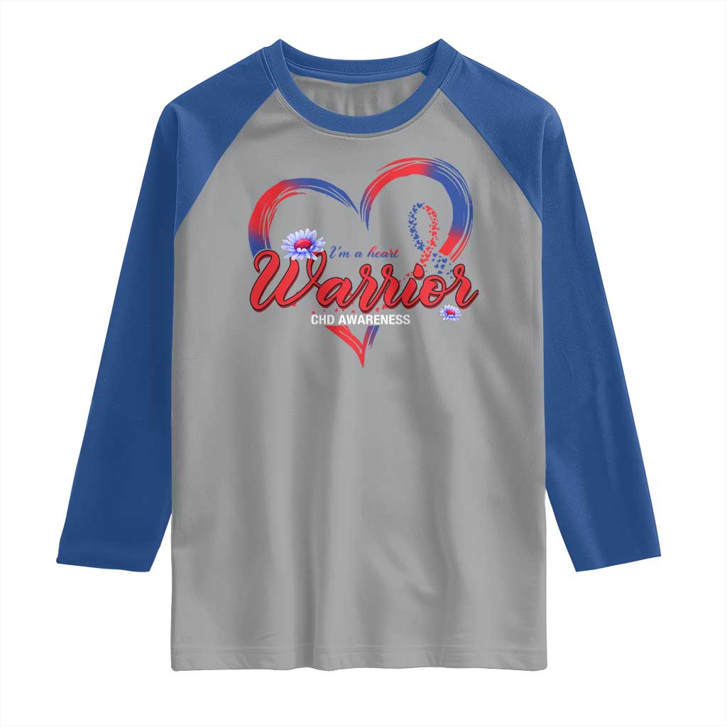 I'm A Heart Warrior Raglan Shirt Congenital Heart Disease CHD Awareness