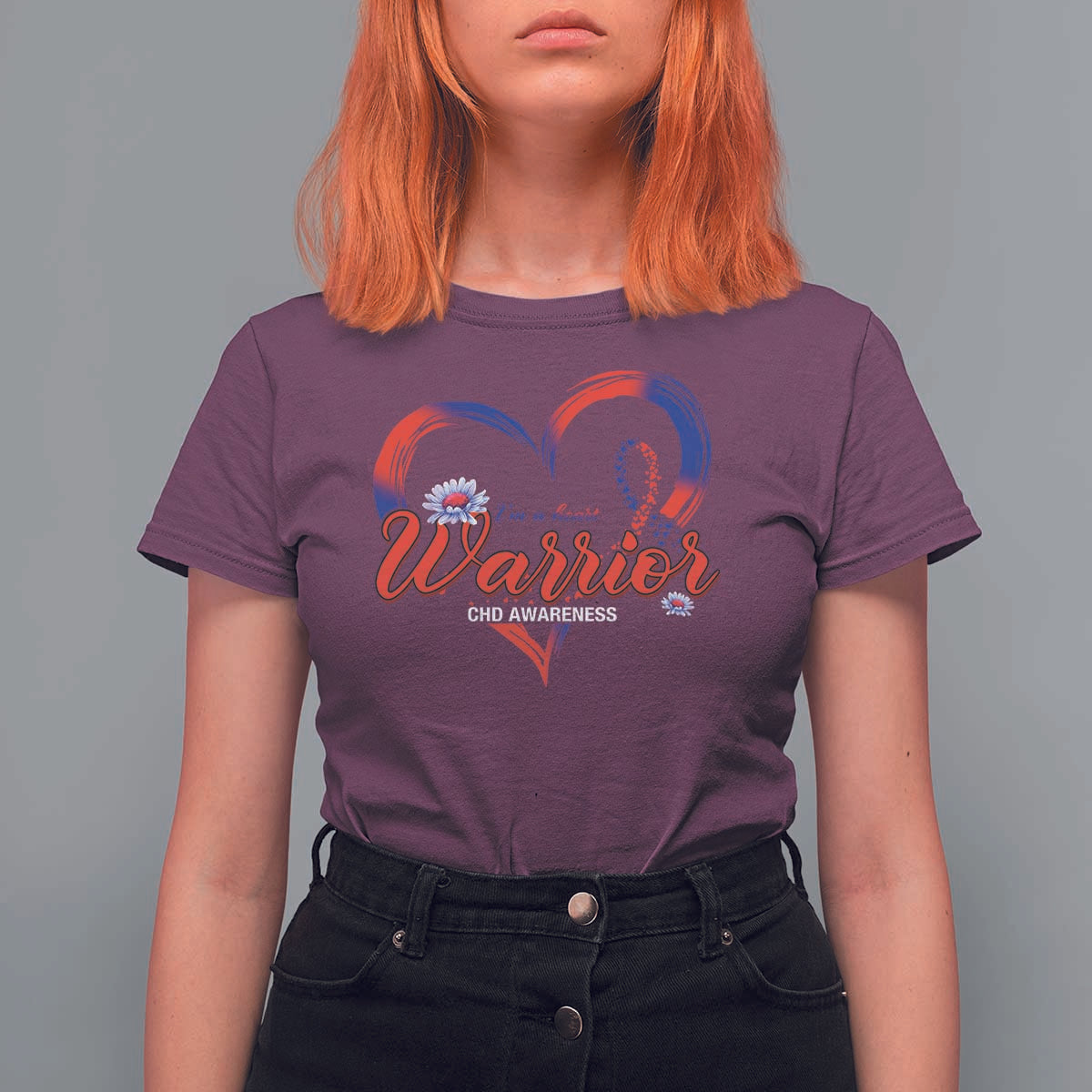 I'm A Heart Warrior T Shirt For Women Congenital Heart Disease CHD Awareness